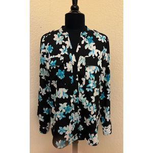 Calvin Klein Floral Long Sleeve Button Up- Sz M